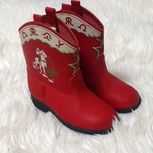 Vintage Red and Cream Cowboy Boots Unisez Size 8.5
